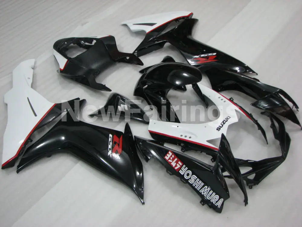 Black and White Red Factory Style - GSX-R600 11-24 Fairing Kit