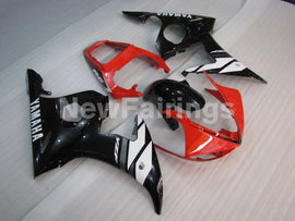 Black and White Red Factory Style - YZF-R6 03-04 Fairing Kit
