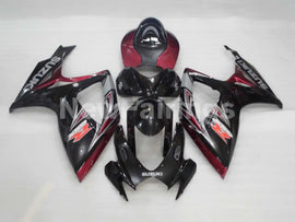 Black and Wine Red Factory Style - GSX-R600 06-07 Fairing Kit