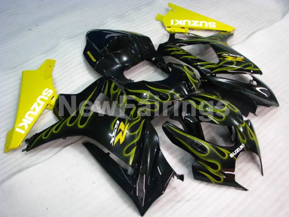 Black and Yellow Flame - GSX-R1000 07-08 Fairing Kit