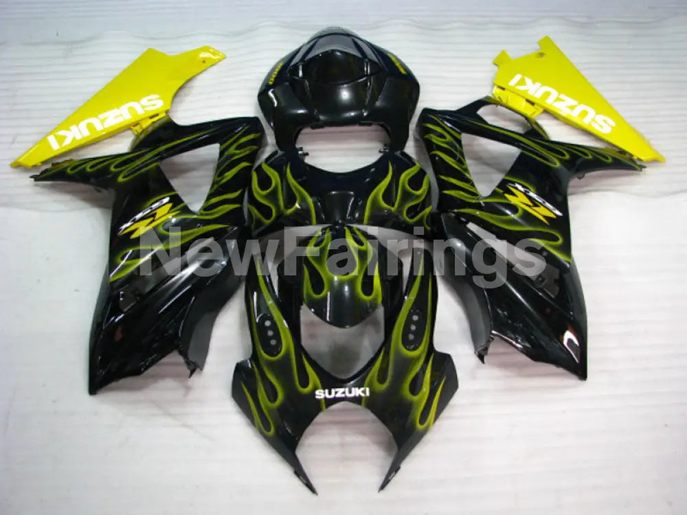 Black and Yellow Flame - GSX-R1000 07-08 Fairing Kit