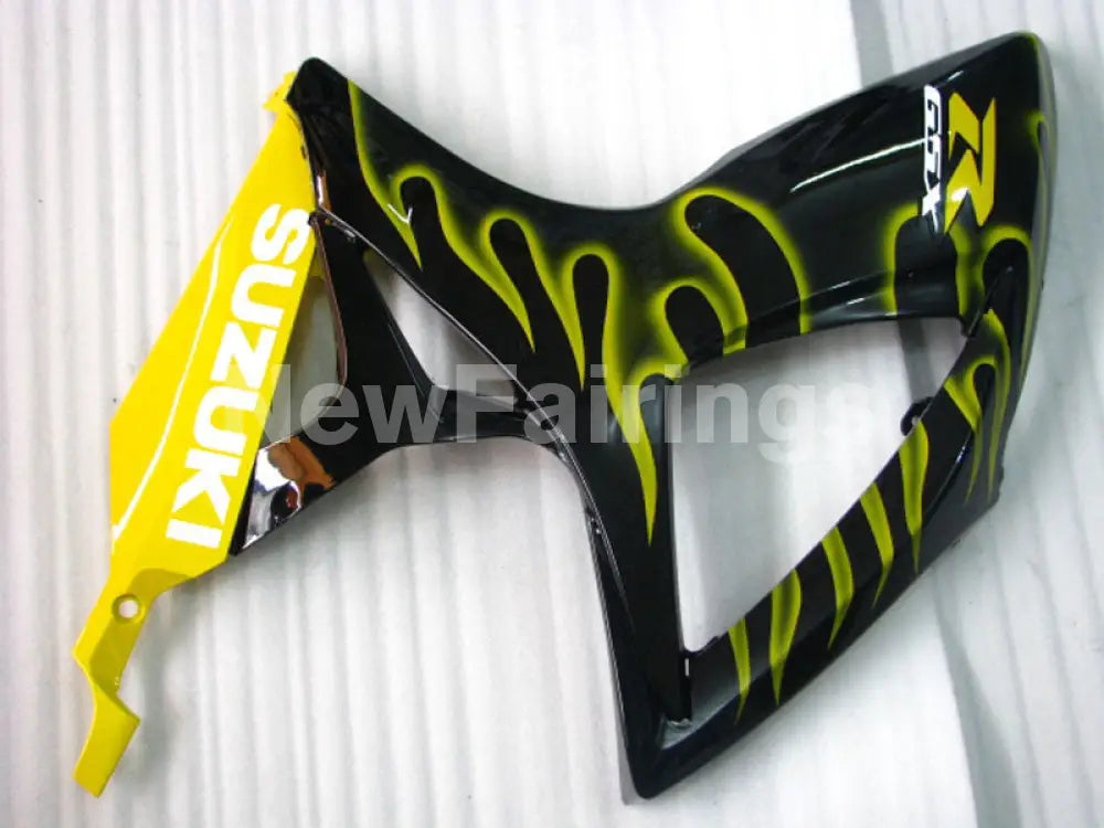Black and Yellow Flame - GSX-R600 06-07 Fairing Kit