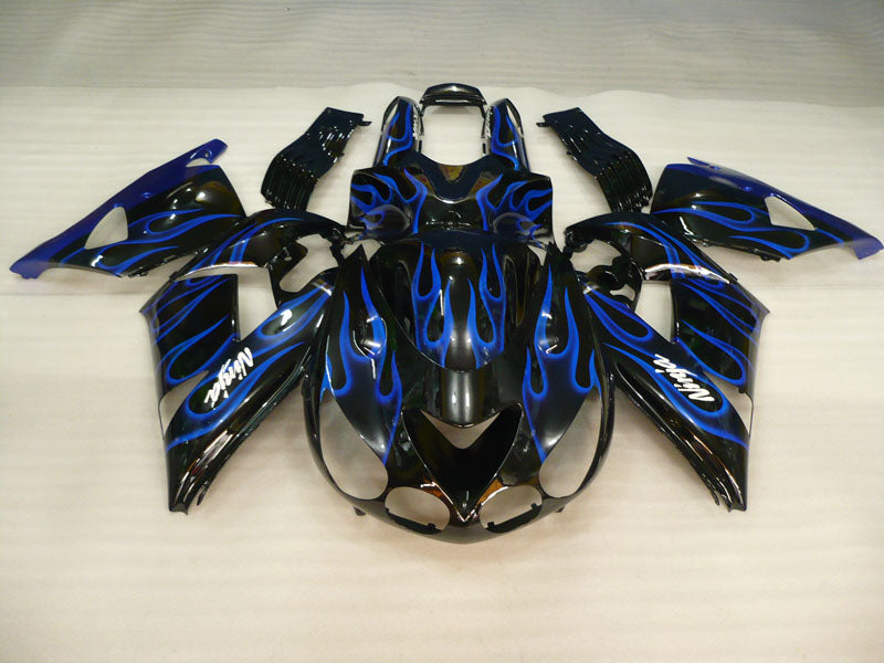 Black and Blue Flame - NINJA ZX-14R 06-11 Fairing Kit