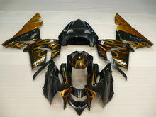 Cargar imagen en el visor de la galería, Black and Golden Flame - NINJA ZX-10R 04-05 Fairing Kit