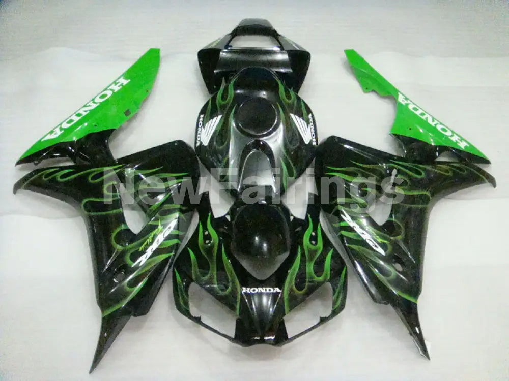 Black and Green Flame - CBR1000RR 06-07 Fairing Kit