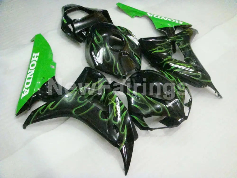 Black and Green Flame - CBR1000RR 06-07 Fairing Kit