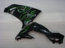 Cargar imagen en el visor de la galería, Black and Green Flame - NINJA ZX-10R 06-07 Fairing Kit