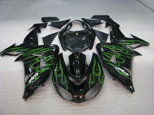 Cargar imagen en el visor de la galería, Black and Green Flame - NINJA ZX-10R 06-07 Fairing Kit