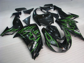 Black and Green Flame - NINJA ZX-10R 06-07 Fairing Kit