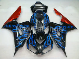 Black Orange and Blue Flame - CBR1000RR 06-07 Fairing Kit