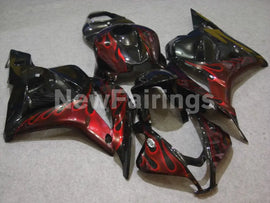 Black and Red no decal Flame - CBR600RR 09-12 Fairing Kit