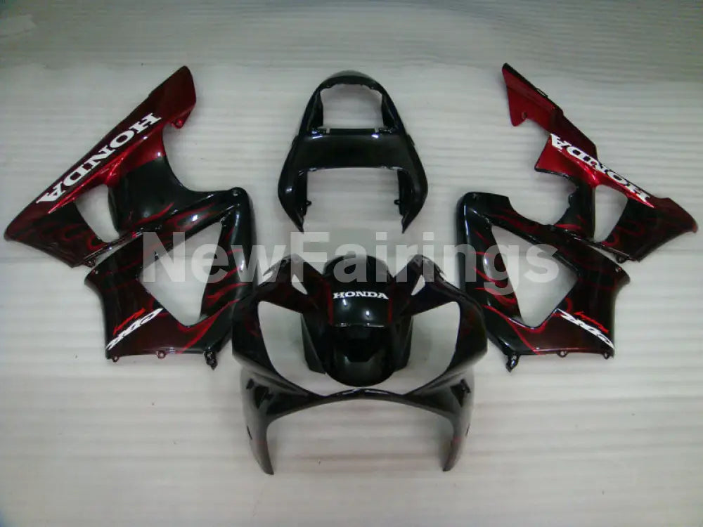 Black and Red Flame - CBR 929 RR 00-01 Fairing Kit