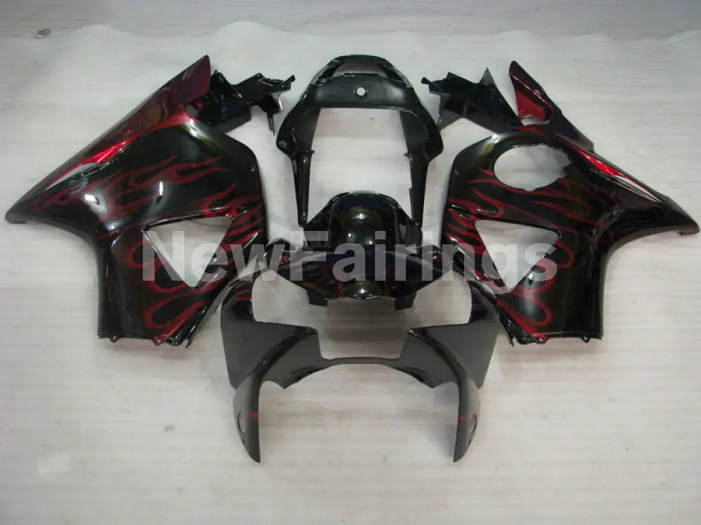 Black and Red Flame - CBR 954 RR 02-03 Fairing Kit