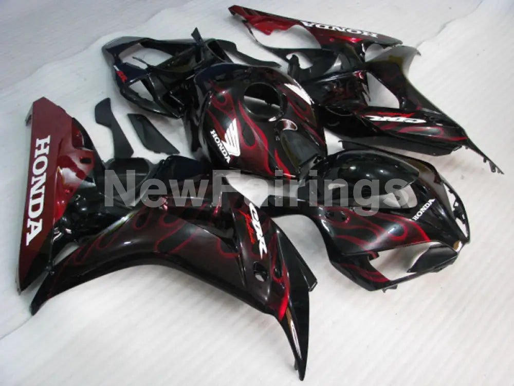 Black and Red Flame - CBR1000RR 06-07 Fairing Kit