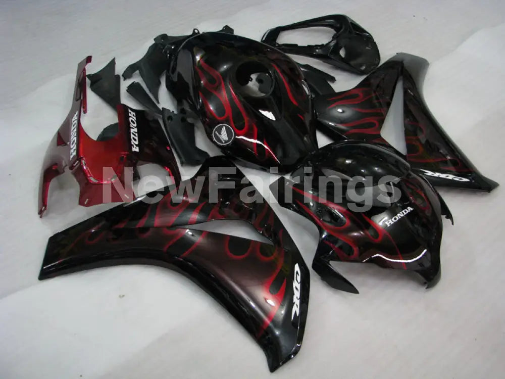 Black and Red Flame - CBR1000RR 08-11 Fairing Kit