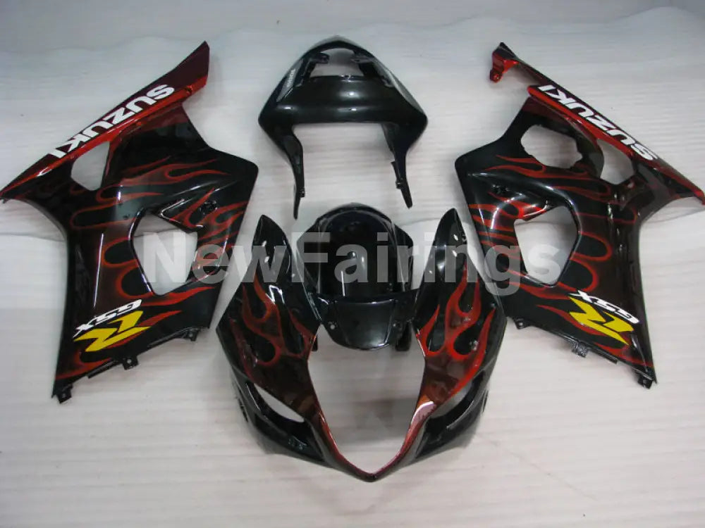 Black Red Flame - GSX-R1000 03-04 Fairing Kit