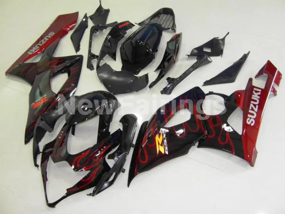 Black Red Flame - GSX-R1000 05-06 Fairing Kit