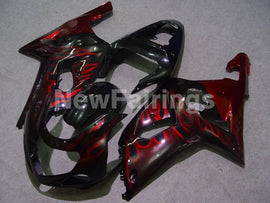 Black Red Flame - GSX-R600 01-03 Fairing Kit