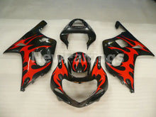 Cargar imagen en el visor de la galería, Black and Red Flame - GSX-R600 01-03 Fairing Kit