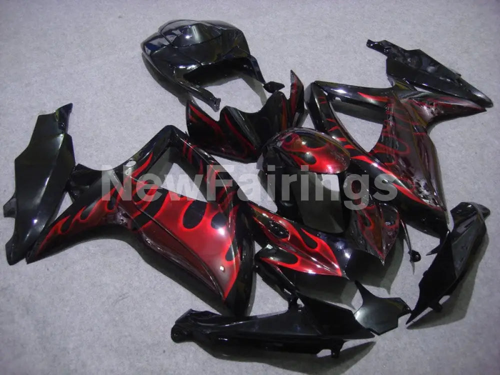 Black Red Flame - GSX-R750 08-10 Fairing Kit