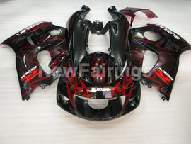 Black and Red Flame - GSX-R750 96-99 Fairing Kit