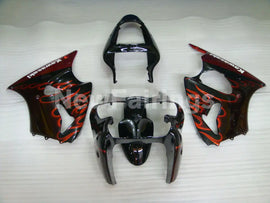 Black Red Flame - NINJA ZX-6R 00-02 Fairing Kit