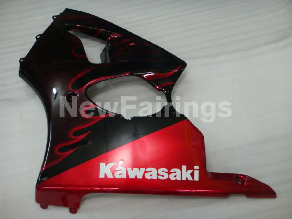 Black and Red Flame - NINJA ZX-6R 00-02 Fairing Kit