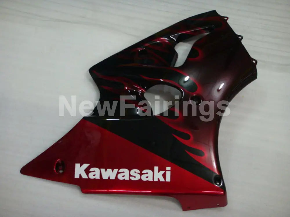 Black and Red Flame - NINJA ZX-6R 00-02 Fairing Kit