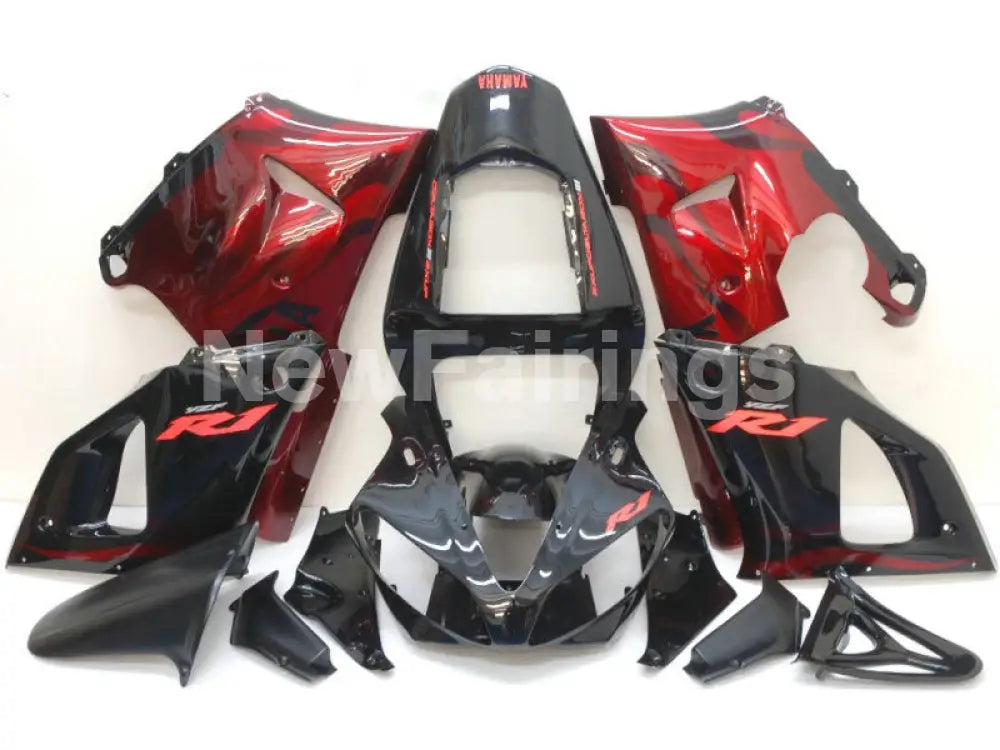 Black Red Flame - YZF-R1 00-01 Fairing Kit