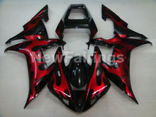 Cargar imagen en el visor de la galería, Black Red Flame - YZF-R1 02-03 Fairing Kit