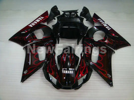 Black Red Flame - YZF-R6 98-02 Fairing Kit