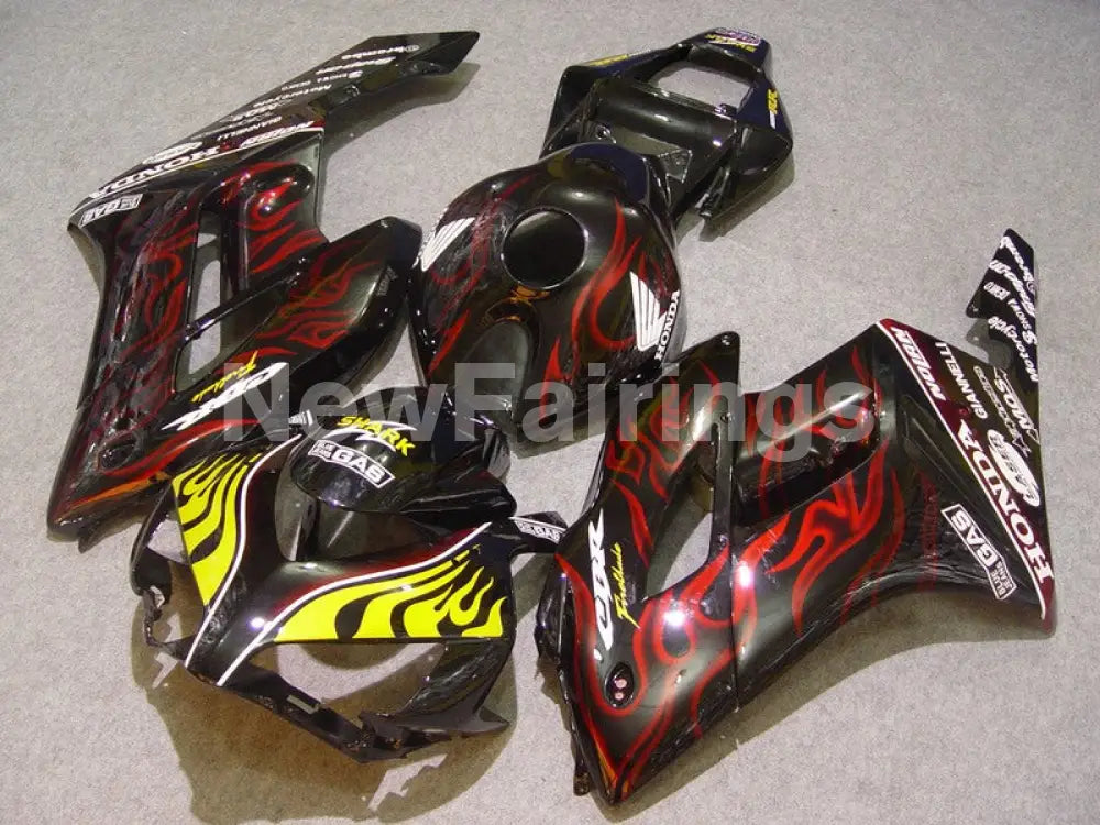 Black and Red Yellow Flame - CBR1000RR 04-05 Fairing Kit