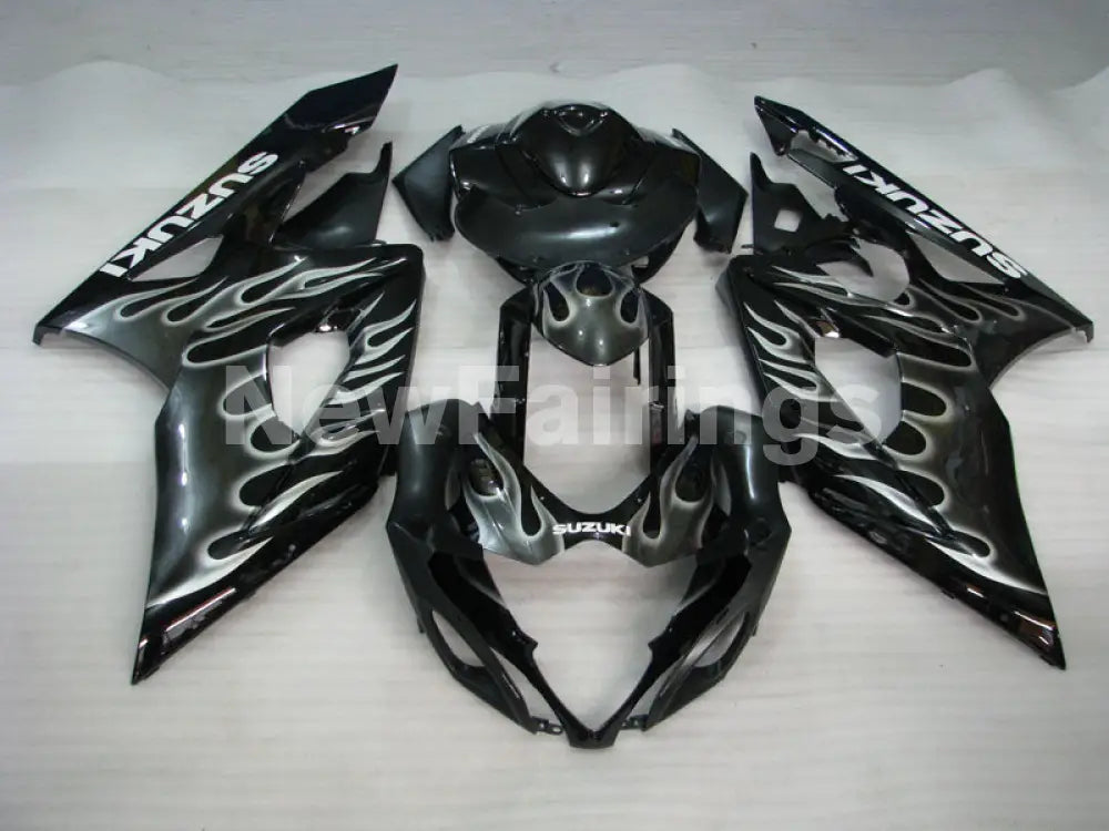 Black and Silver Flame - GSX-R1000 05-06 Fairing Kit