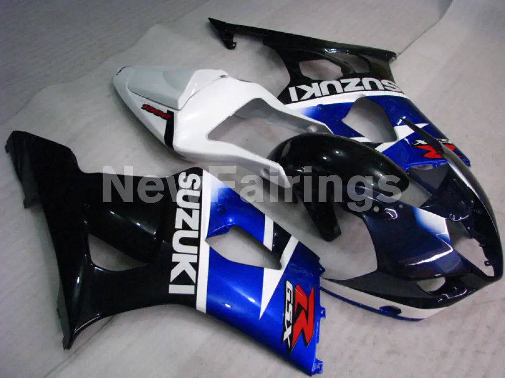 Black White and Blue Factory Style - GSX-R1000 03-04 Fairing Kit