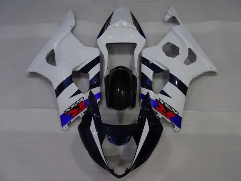 Black and White Blue Factory Style - GSX-R1000 03-04 Fairing Kit