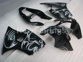 Black and White Flame - NINJA ZX-6R 00-02 Fairing Kit