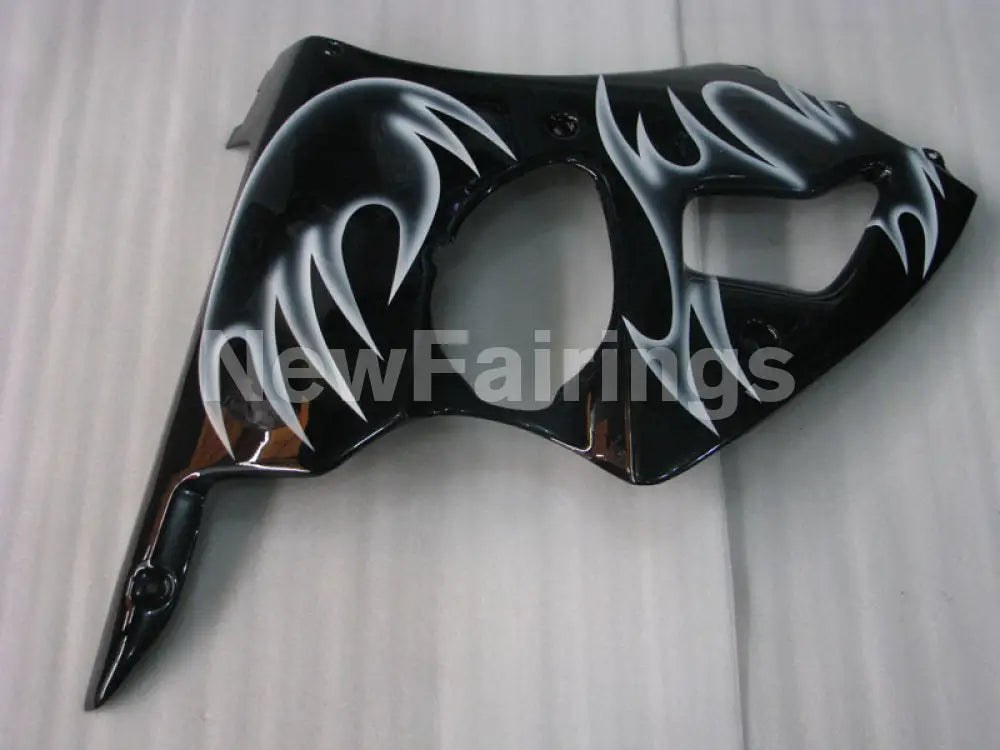 Black and White Flame - NINJA ZX-6R 00-02 Fairing Kit