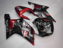Black and Wine Red Factory Style - GSX-R600 01-03 Fairing Kit
