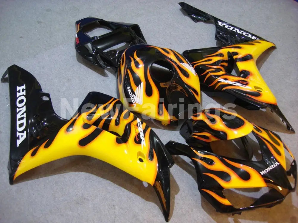 Black Yellow Flame - CBR1000RR 06-07 Fairing Kit