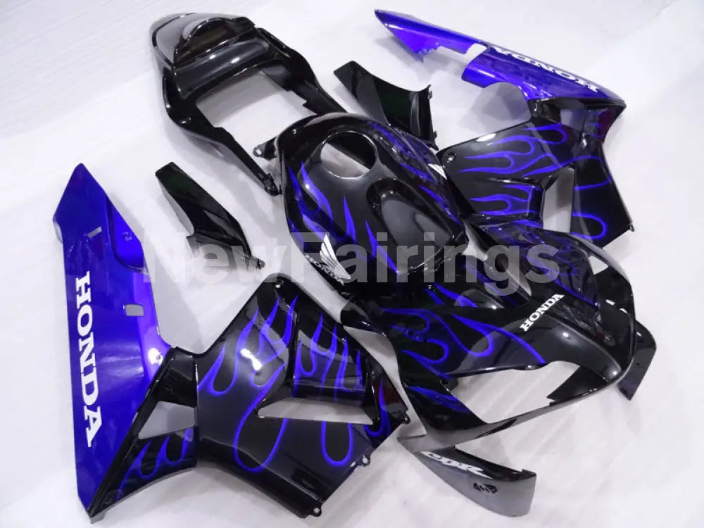 Blue and Black Flame - CBR600RR 03-04 Fairing Kit