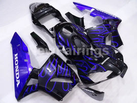 Blue and Black Flame - CBR600RR 03-04 Fairing Kit