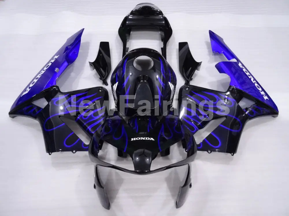 Blue and Black Flame - CBR600RR 03-04 Fairing Kit