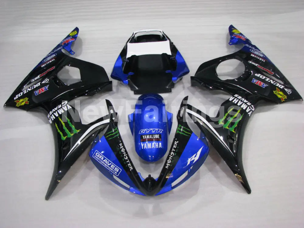 Blue and Black Monster - YZF-R6 05 Fairing Kit