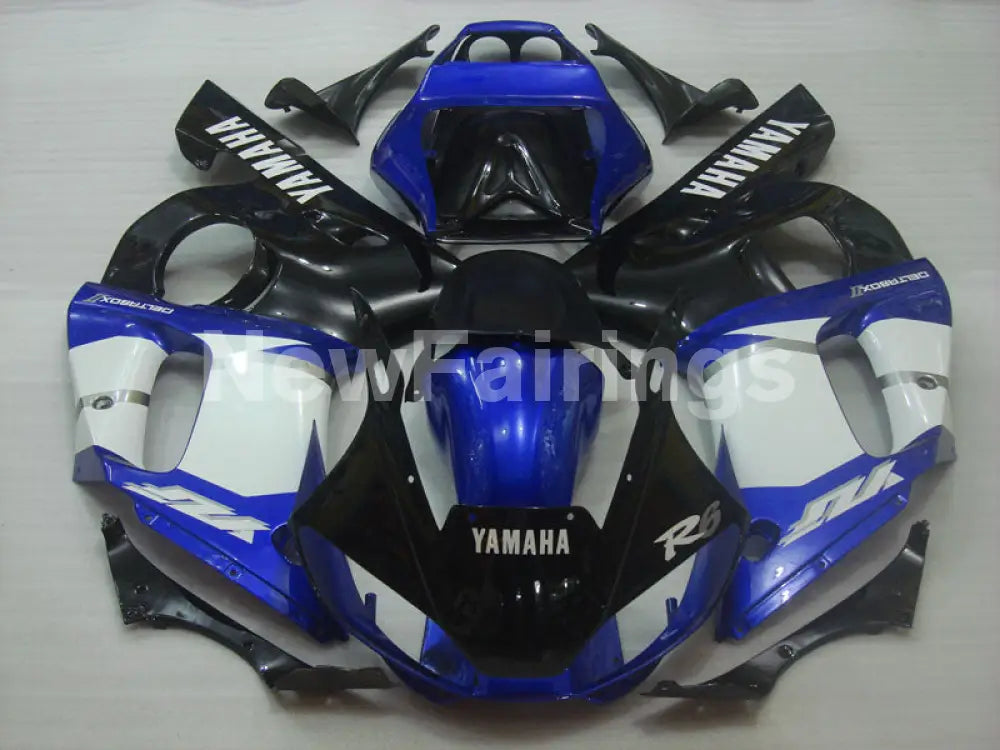Blue and Black White Factory Style - YZF-R6 98-02 Fairing Kit