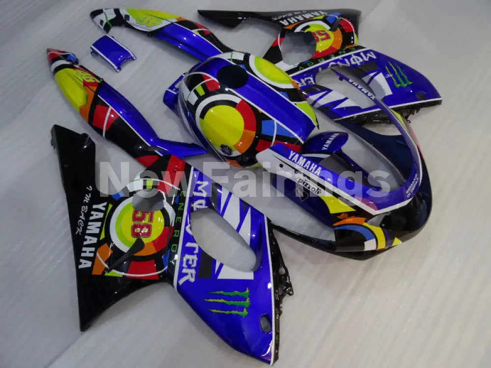 Blue and Black Yellow Monster - YZF600R Thundercat 96-07 Fairing Kit