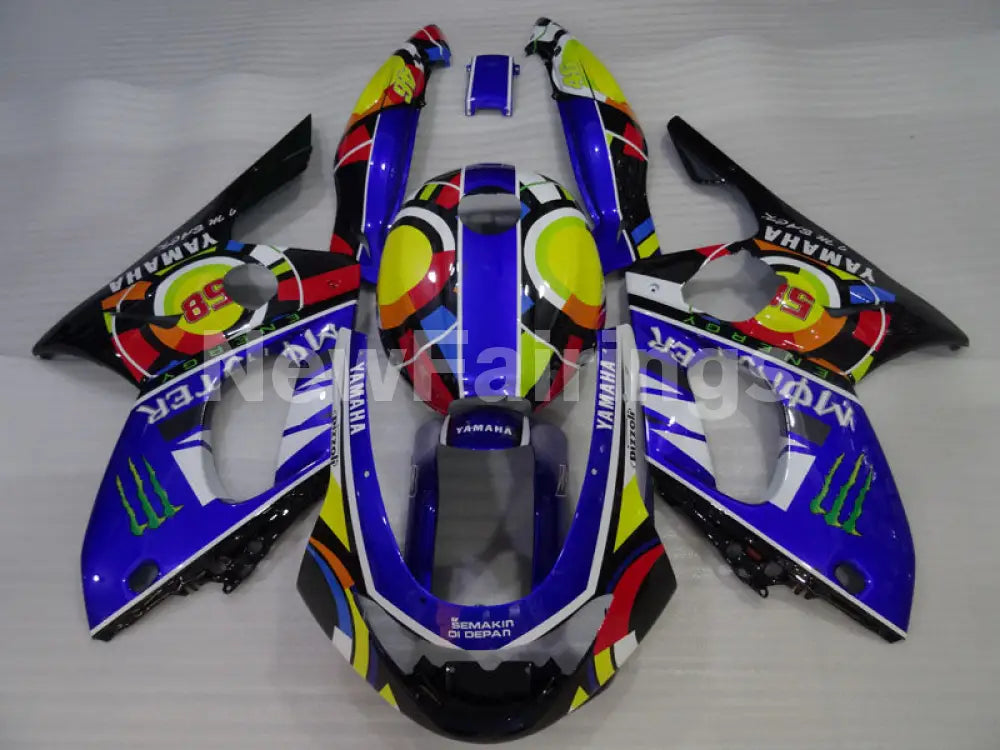 Blue and Black Yellow Monster - YZF600R Thundercat 96-07 Fairing Kit