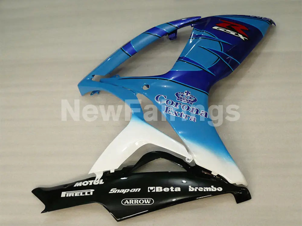 Blue and White Black Corona - GSX-R600 06-07 Fairing Kit