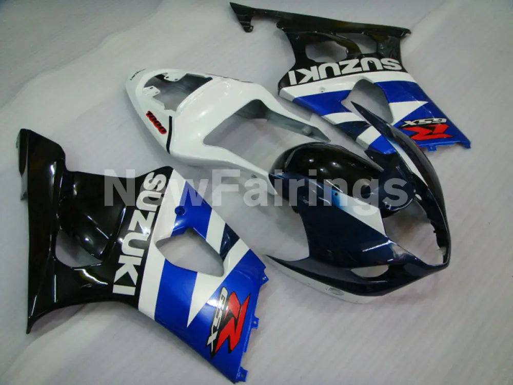Blue and White Black Factory Style - GSX-R1000 03-04 Fairing Kit
