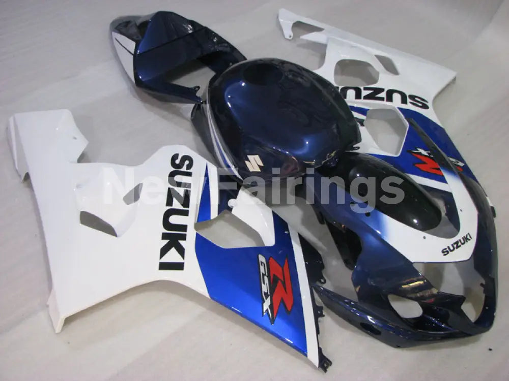 Blue and White Black Factory Style - GSX-R600 04-05 Fairing Kit