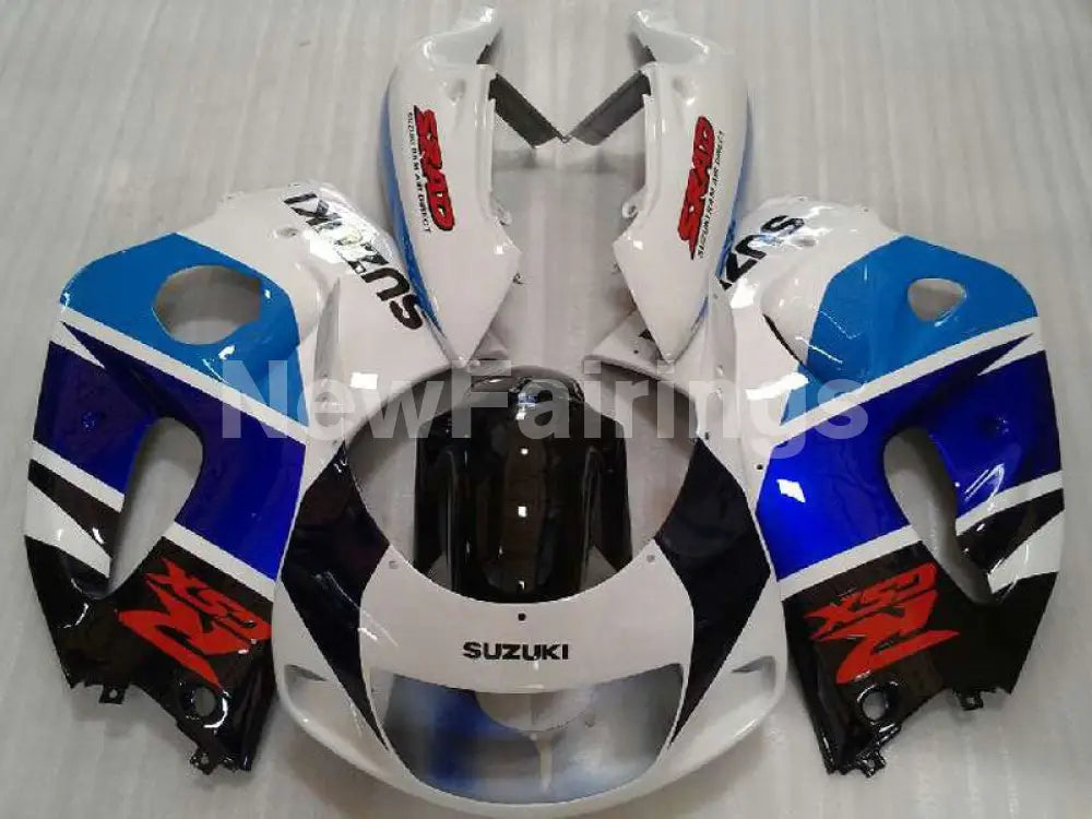 Blue and White Black Factory Style - GSX-R600 96-00 Fairing Kit